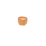 Gold Cross Signet Stainless Steel Ring